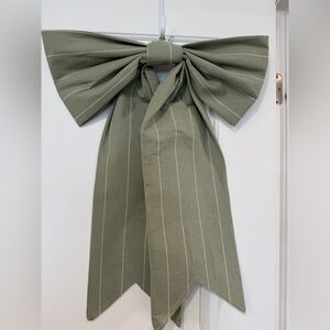 Large decor bow - sage green & stripes